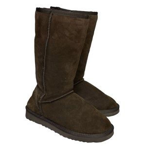 UGG AUSTRALIA WINTER SUEDE DARK BROWN BOOTS SIZE 7